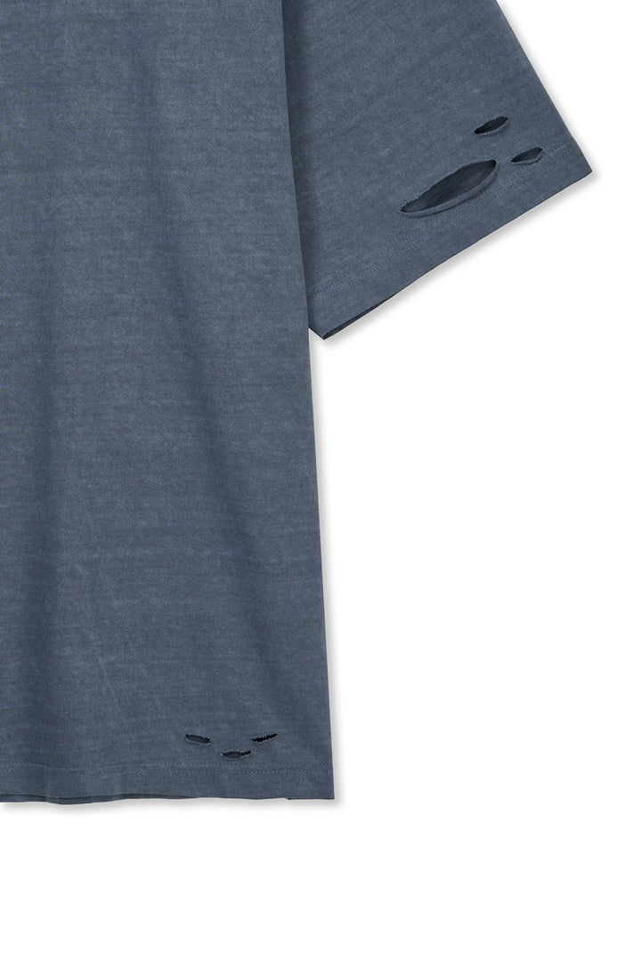 Matin Kim Distressed Logo Top Smoke — Blue