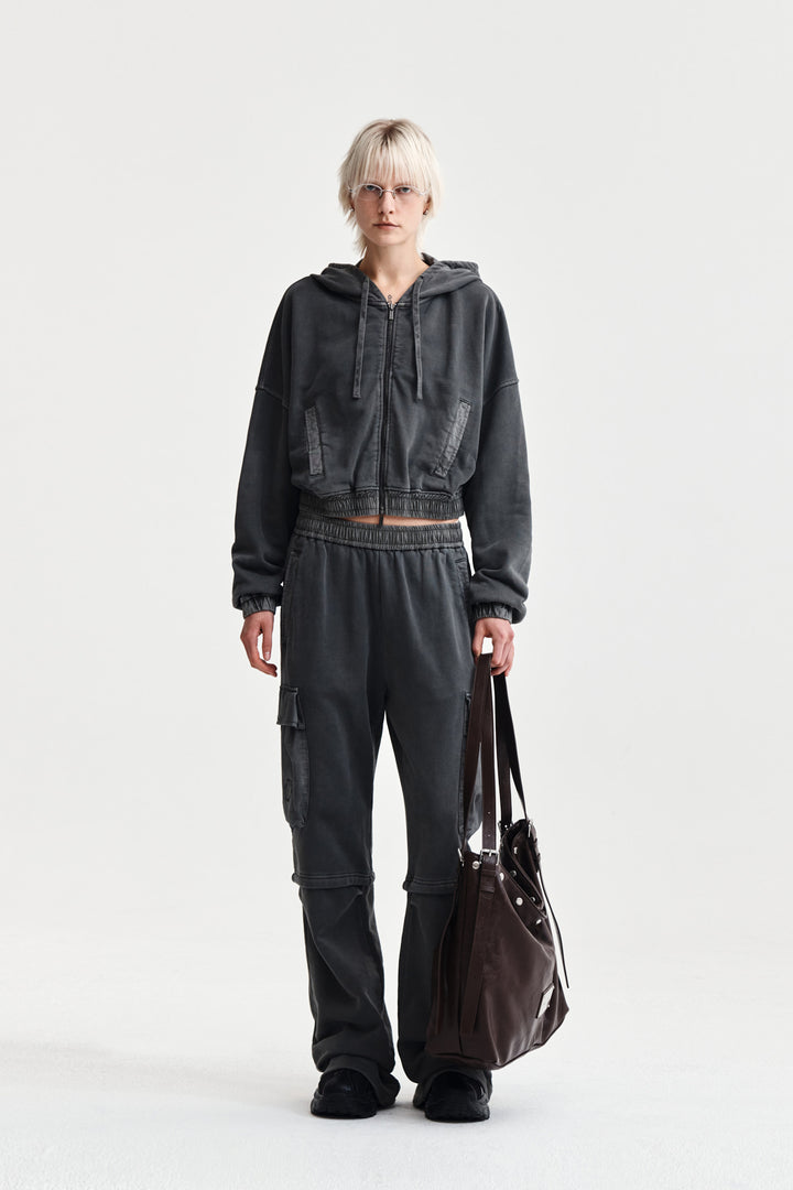 Matin Kim Pigment Dyed Cargo Pants — Charcoal