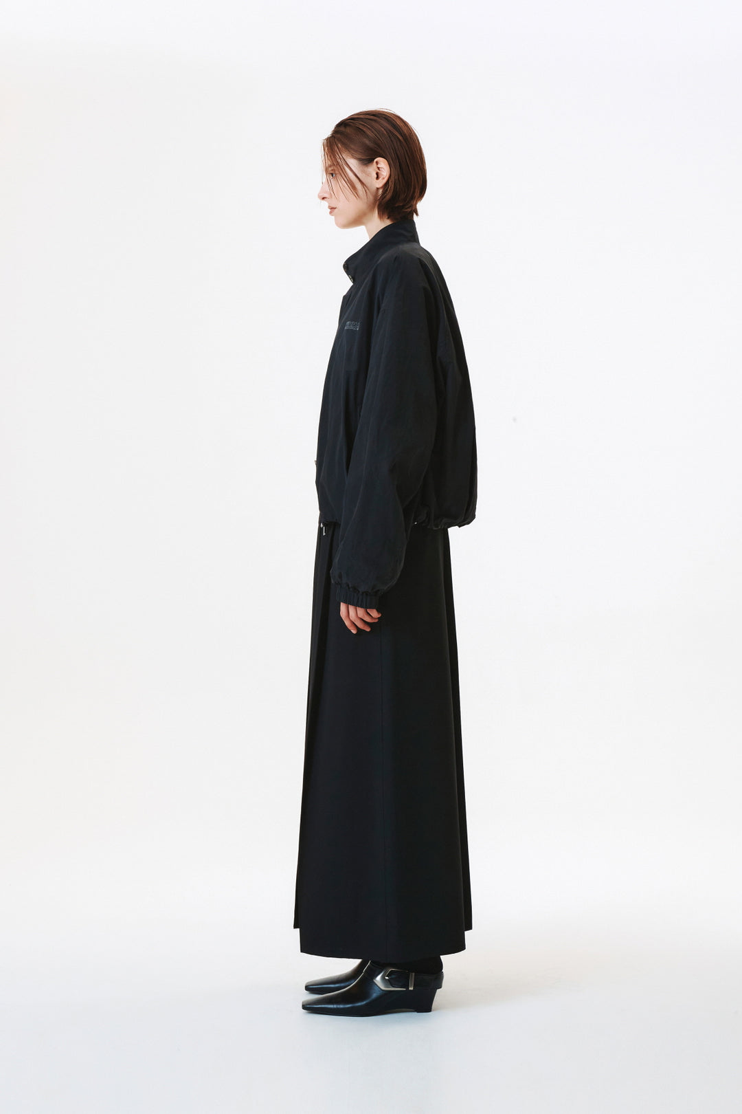 KIMMATIN Logo Embroidery Balloon Jumper — Black