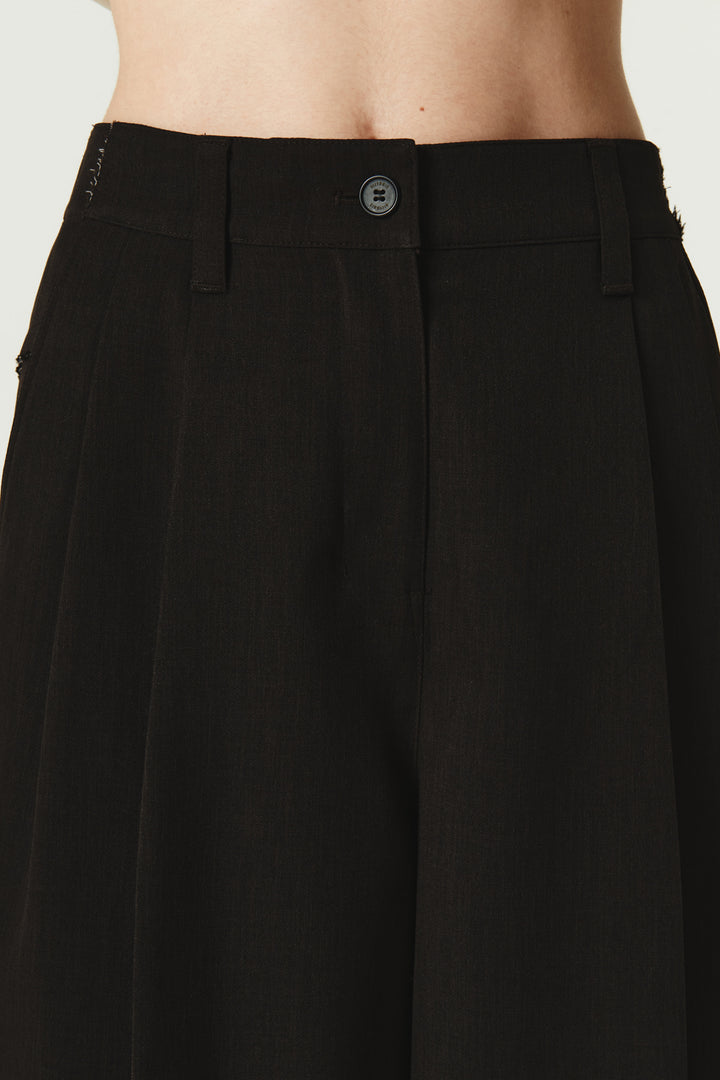 KIMMATIN Back Yoke Detail Wide Trouser — Brown