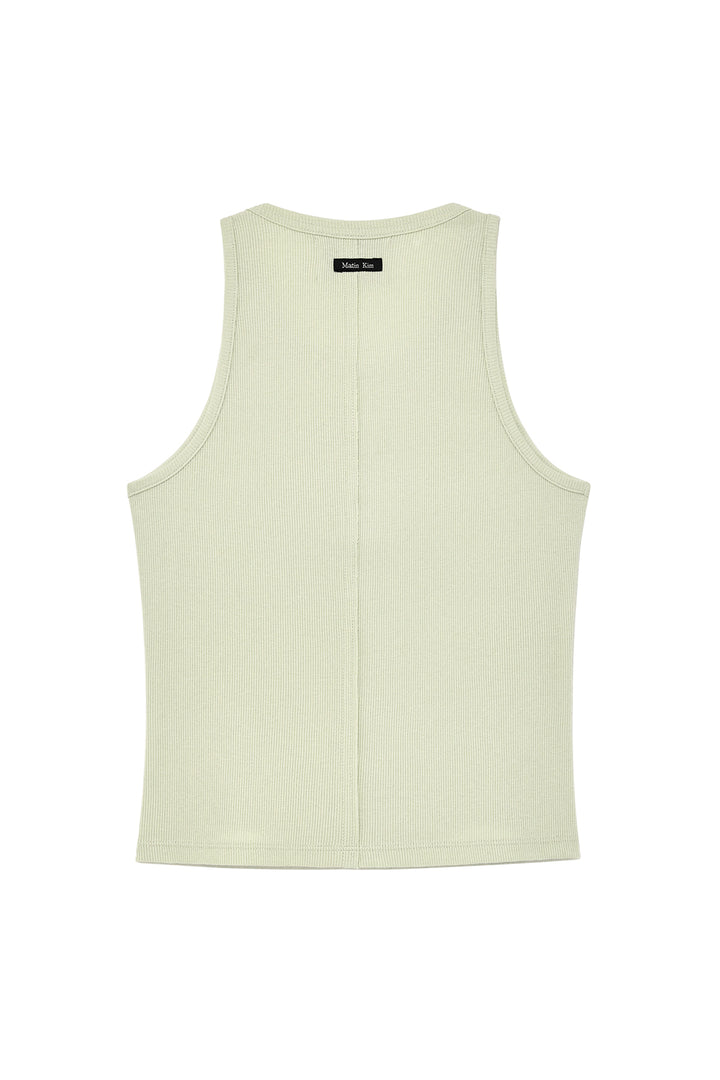 Matin Kim Vintage Logo Sleeveless Top — Green