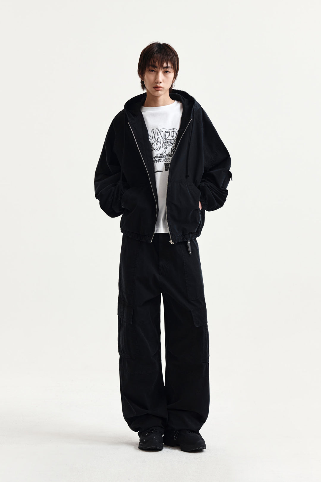 Matin Kim Multi Pocket Utility Wide Pants — Black