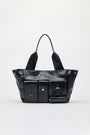 KIMMATIN Multi Pocket Leather Shopper — Black