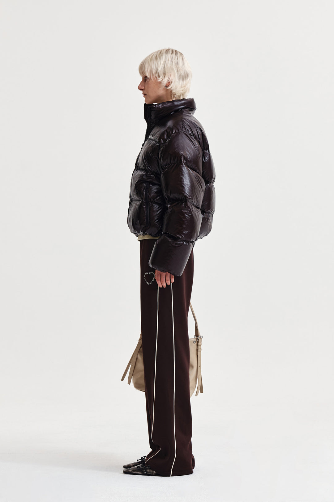 Matin Kim Small Logo Volume Down Jumper — Brown