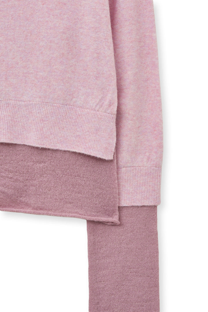 Matin Kim Layered Texture Knit Cardigan in Lilac