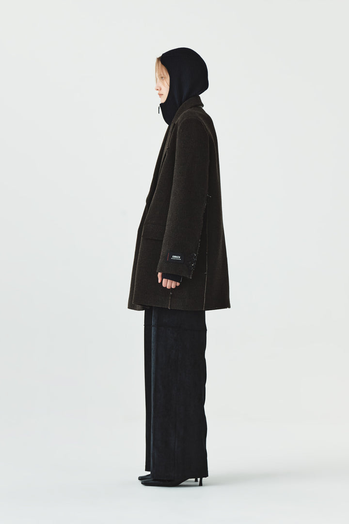 KIMMATIN Overfit Midi Double Coat — Brown