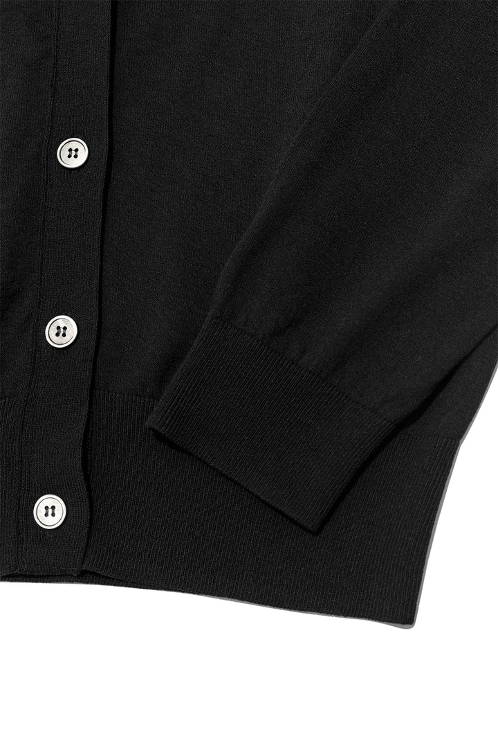 Matin Kim Back Logo See-Through Cardigan — Black