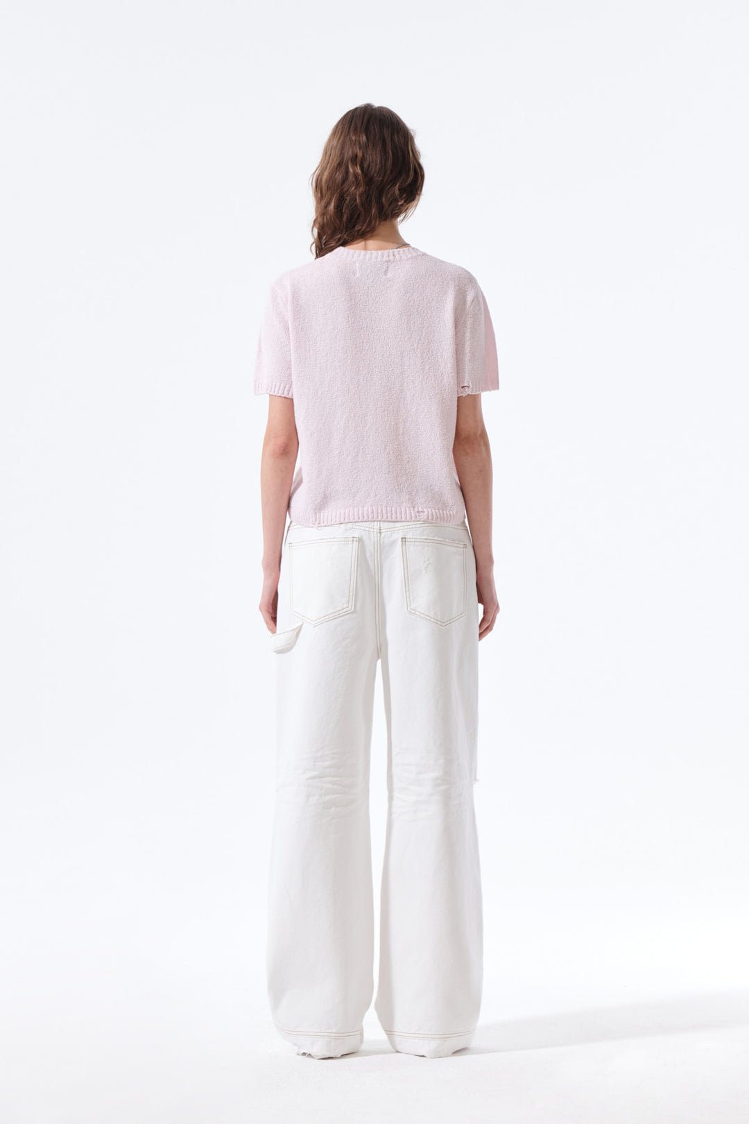 Matin Kim Half Sleeve Logo Pullover — Pink