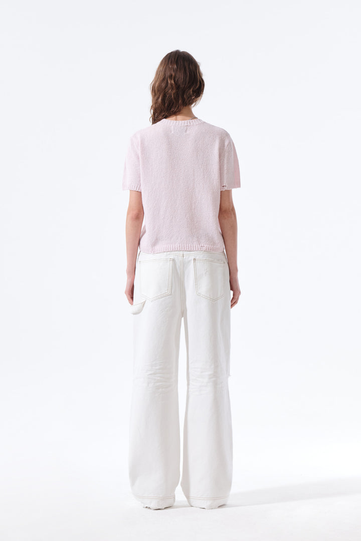 Matin Kim Half Sleeve Logo Pullover — Pink
