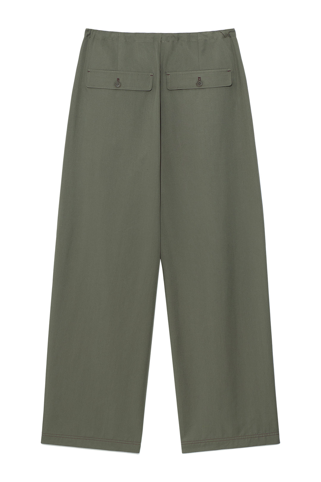 Matin Kim Button Point String Wide Pants — Khaki