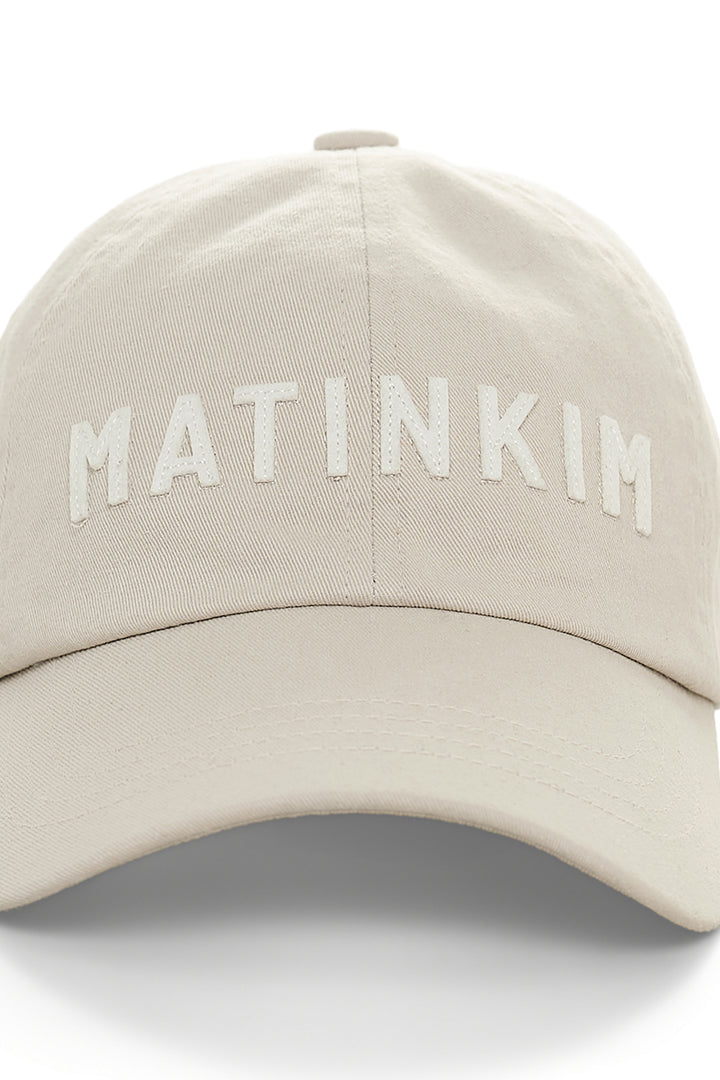 Matin Kim Applique Felt Logo Ball Cap — Light Grey