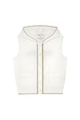 Matin Kim Wrinkle Hoody Button Knit Vest — Ivory