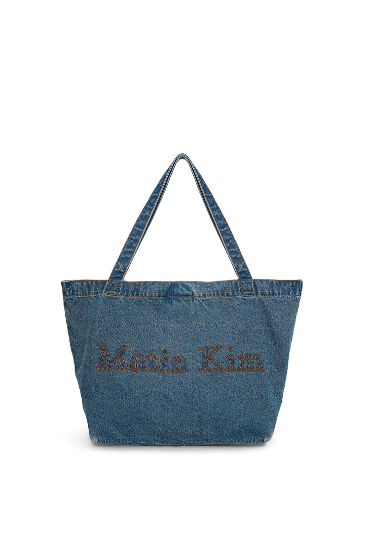Matin Kim Stitch Denim Shoulder Bag — Blue