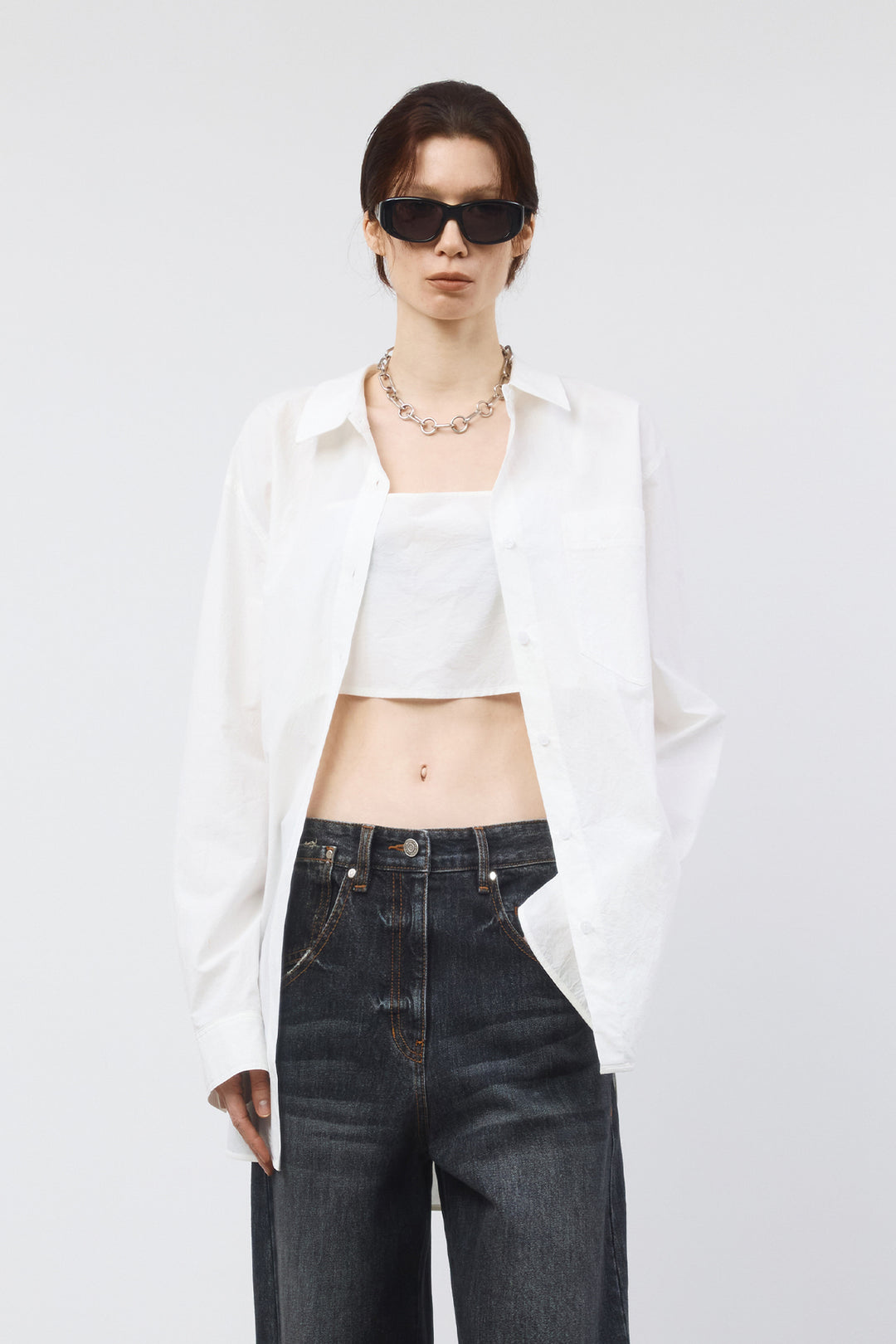 KIMMATIN Twisted Seam Denim — Dark — Gray