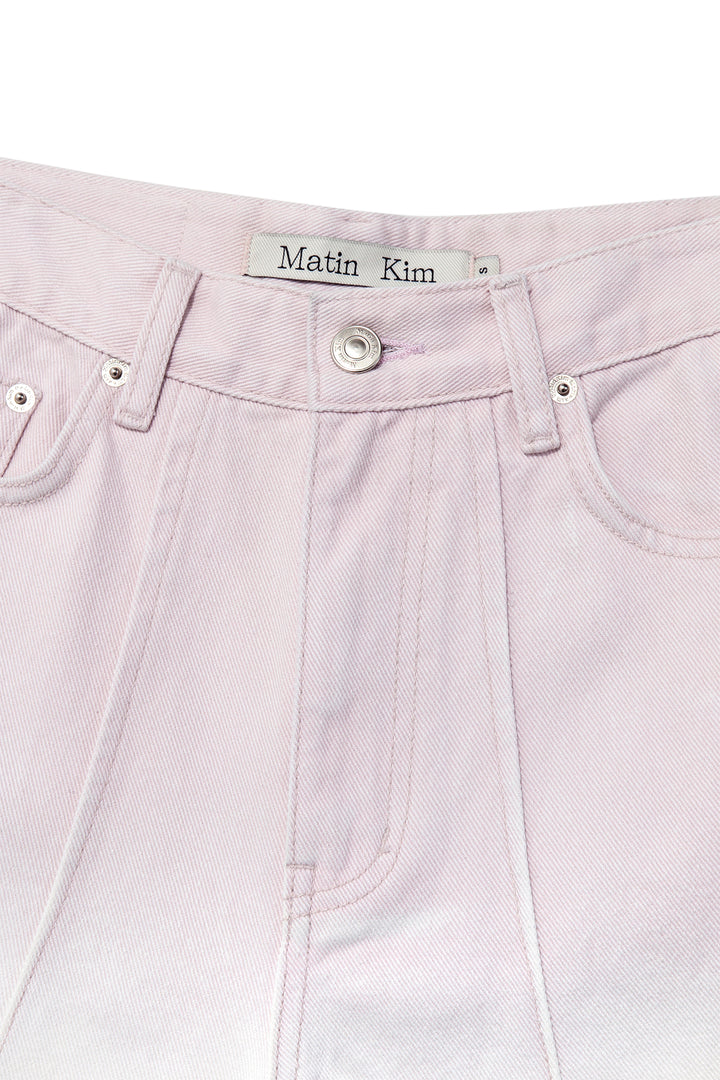 Matin Kim Color Brush Bermuda Denim Cargo — Pink