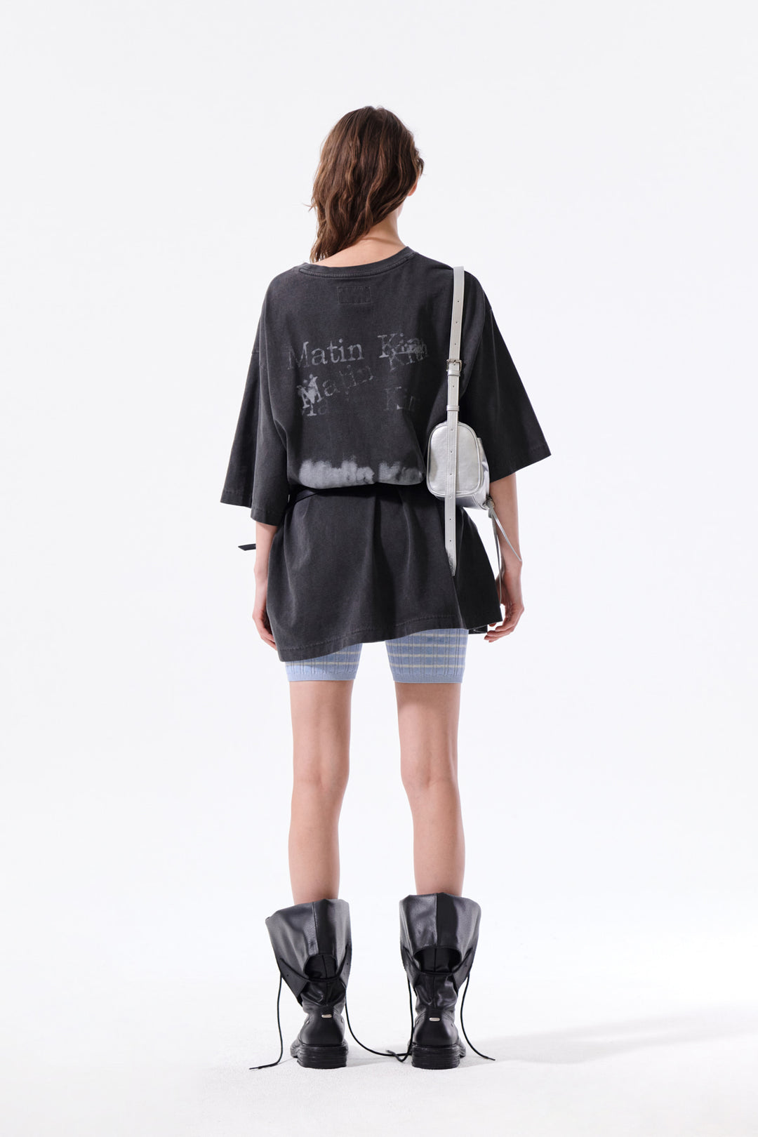 Matin Kim Stripe Knit Shorts — Light Blue