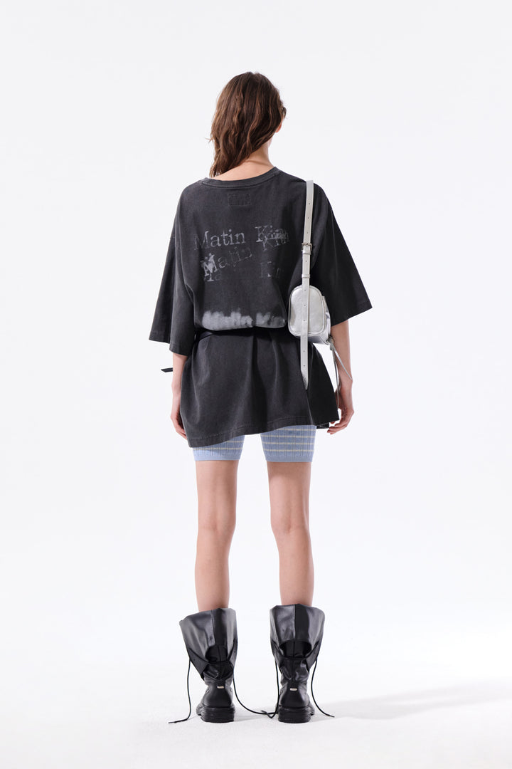 Matin Kim Stripe Knit Shorts — Light Blue