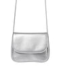 Stand Oil Cookie Bag — Glossy Shoulder Crossbody — Silver