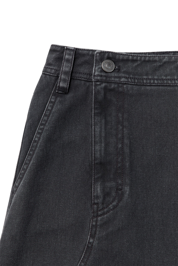 Matin Kim Side Pocket Point Midi Skirt — Charcoal