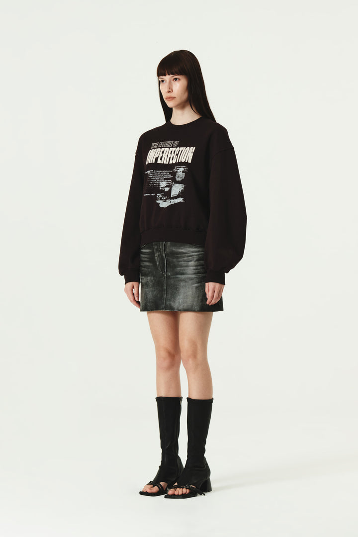 KIMMATIN Vintage Printing Sweatshirt — Burgundy