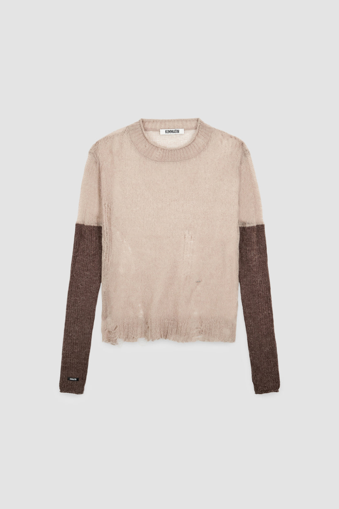 KIMMATIN Hand Warmer Layered Pullover — Beige
