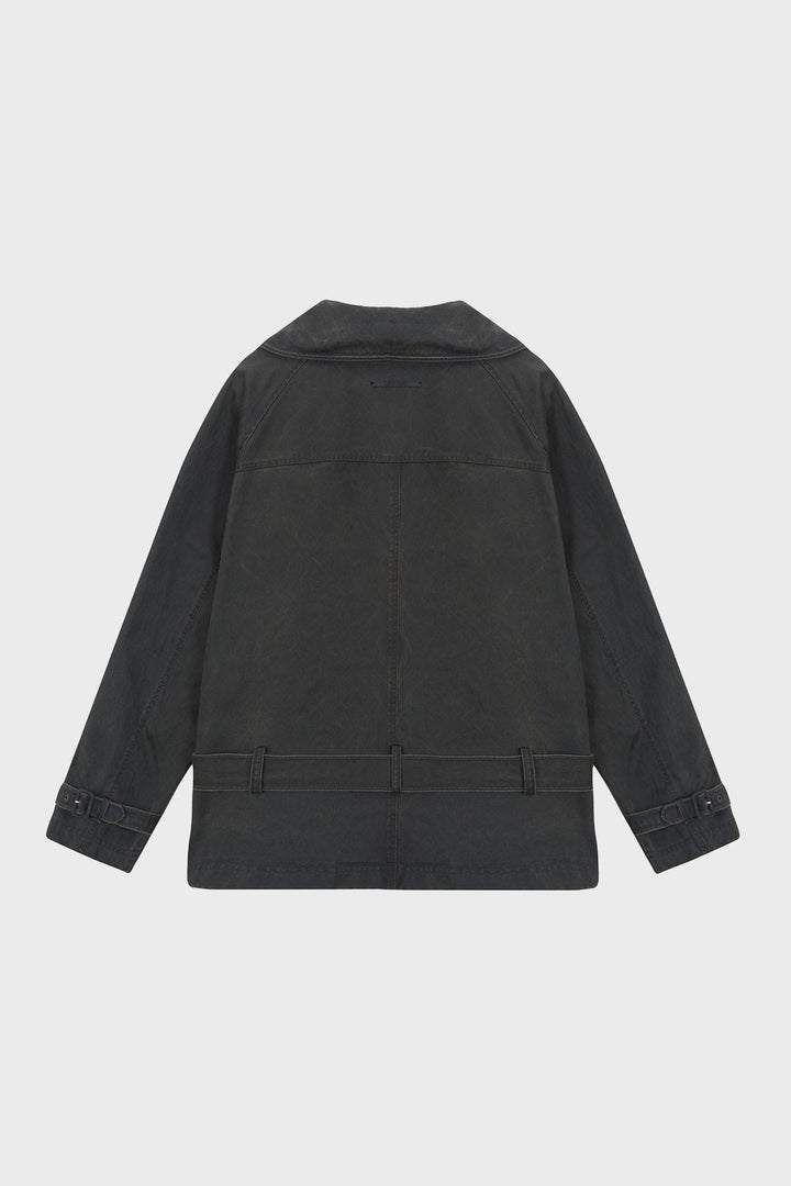 KIMMATIN Washed Trench Jacket — Khaki