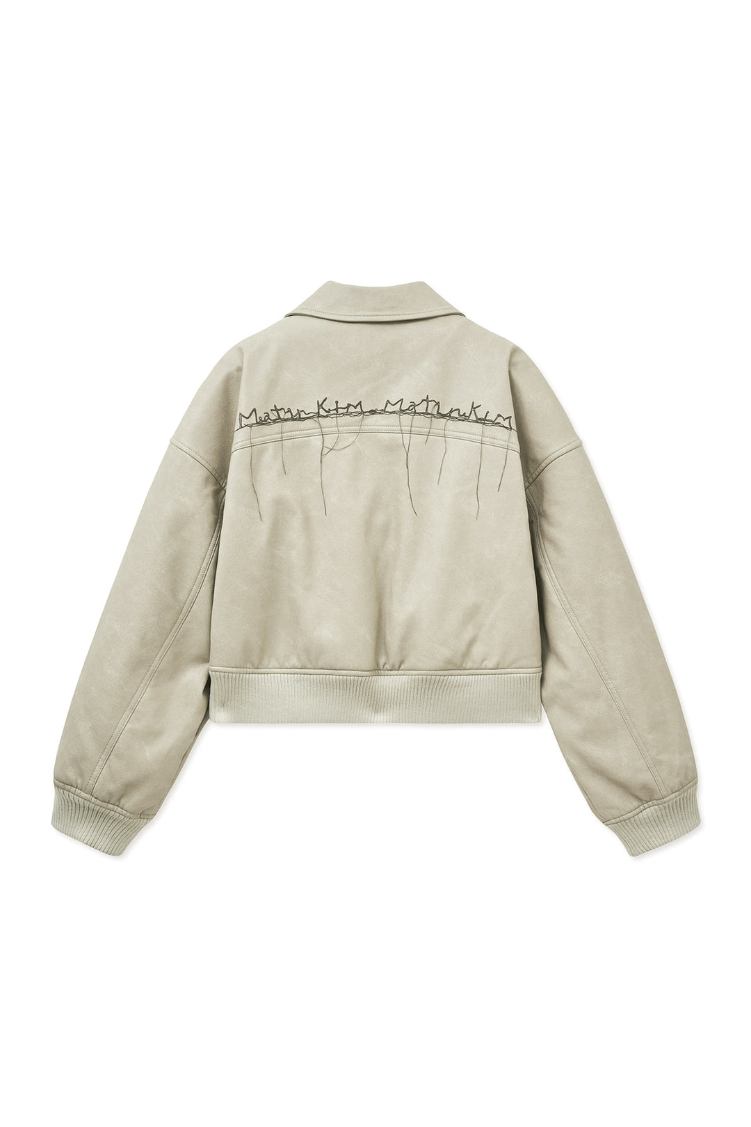 Matin Kim Faux Leather Overshirt — Light Grey