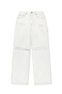 Matin Kim Destroyed Color Dyeing Denim — White