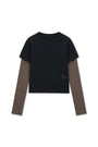Matin Kim Graffiti Logo Stripe Layered Top — Black