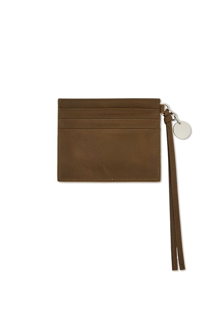 Matin Kim Steel Logo Rivet Card Wallet — Olive