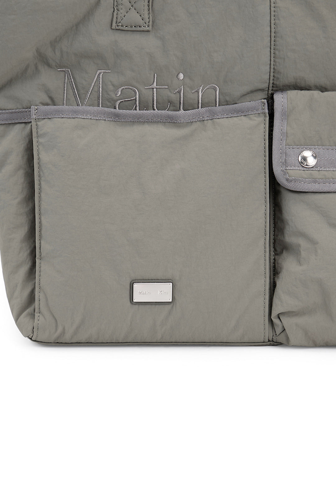 Matin Kim Pocket Utility Nylon Shoulder Bag — Khaki