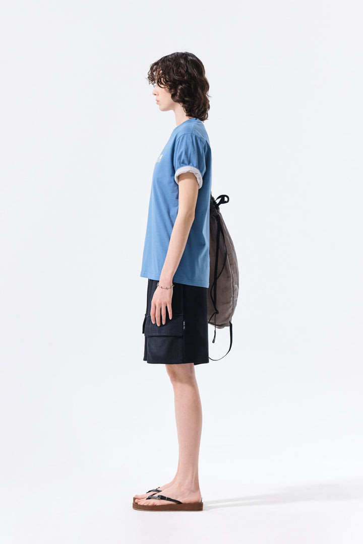 Matin Kim Applique Felt Logo Top — Blue