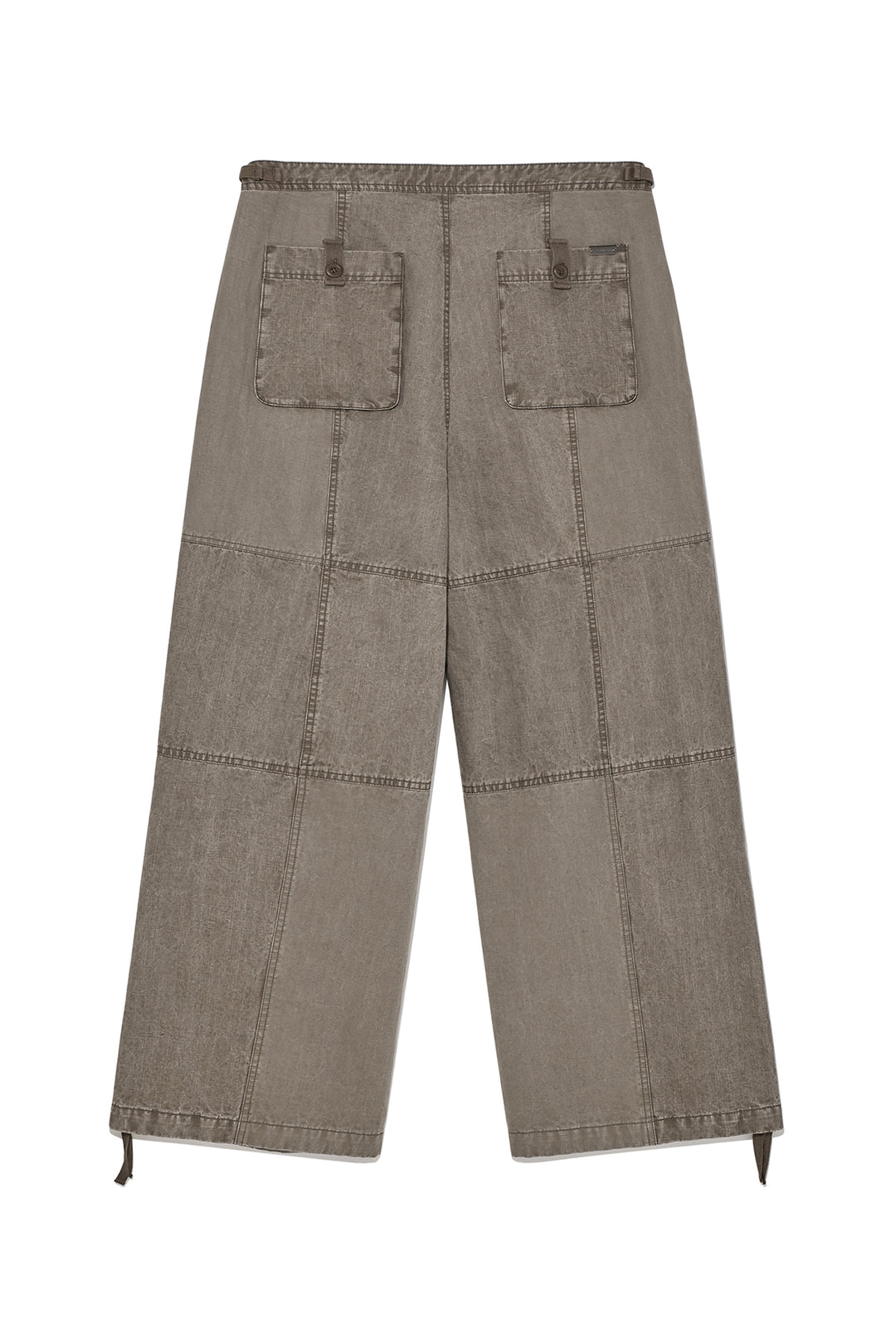 Matin Kim Patch Point Washed Cotton Pants — Brown