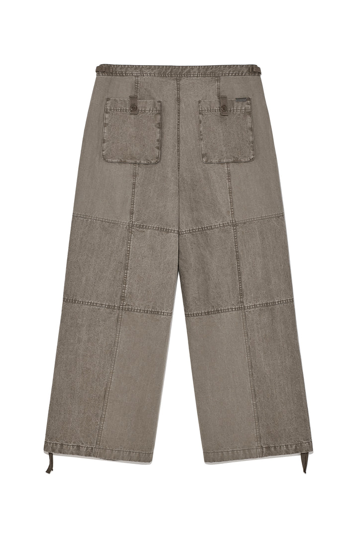Matin Kim Patch Point Washed Cotton Pants — Brown