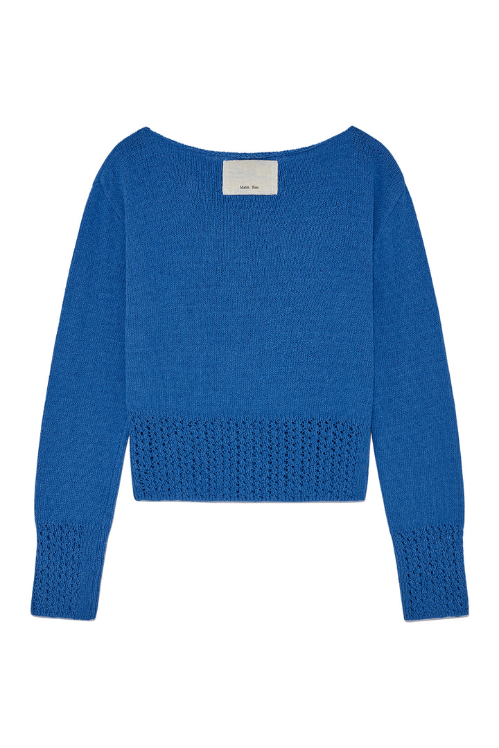 Matin Kim Punching Point Pullover — Light Blue