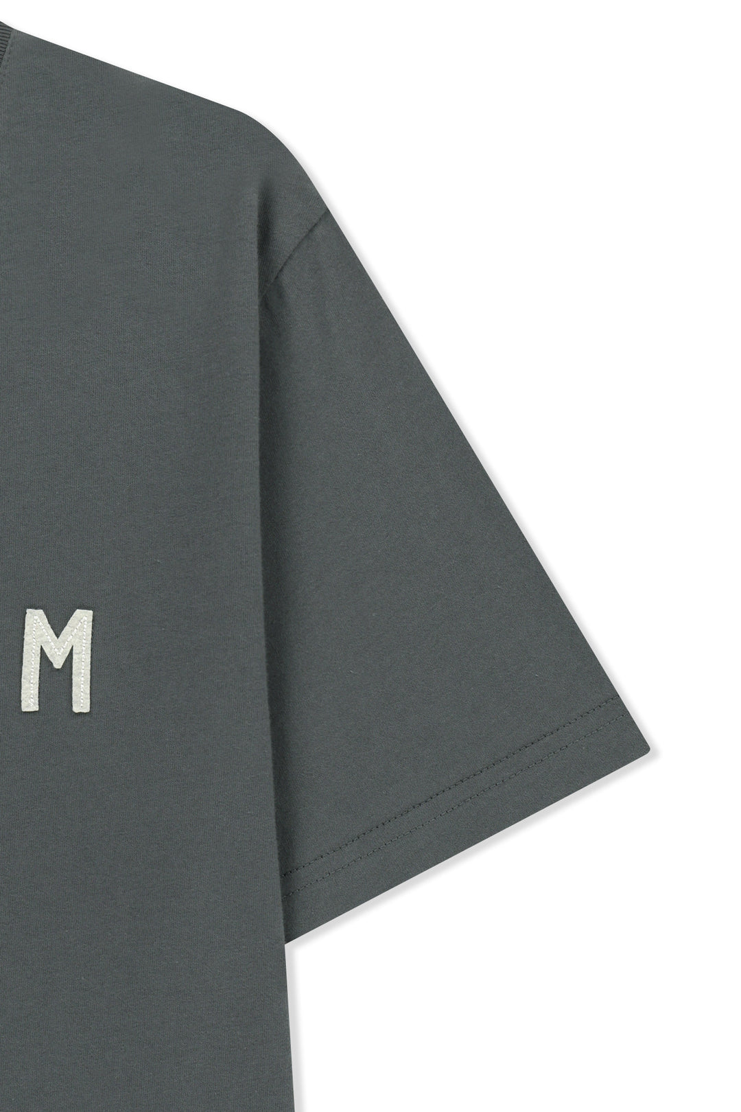 Matin Kim Applique Felt Logo Top — Charcoal