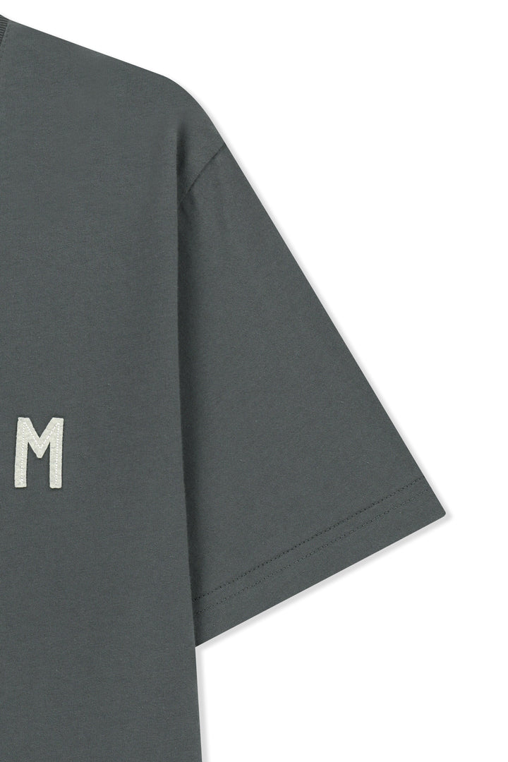 Matin Kim Applique Felt Logo Top — Charcoal