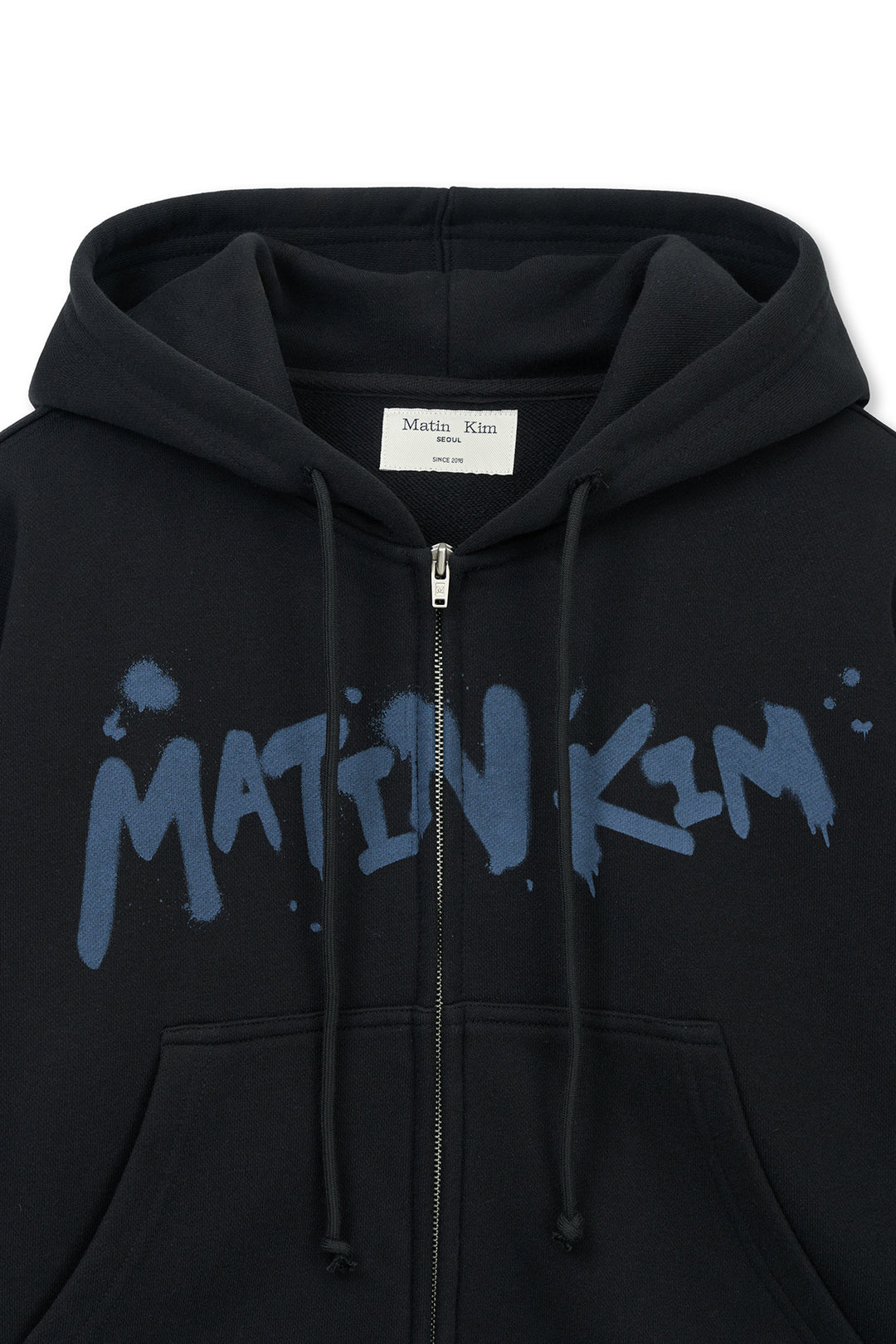 Matin Kim Graffiti Logo Crop Hoodie — Black
