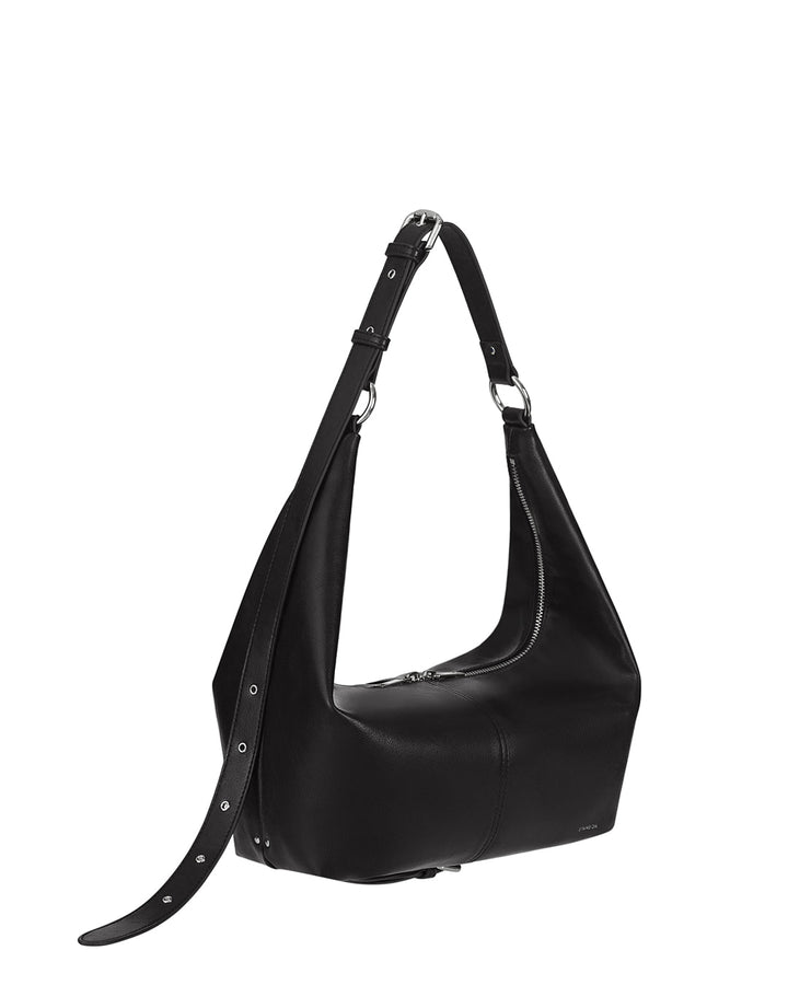 Stand Oil Tickle Bag — Glossy Half-Moon Crossbody — Black