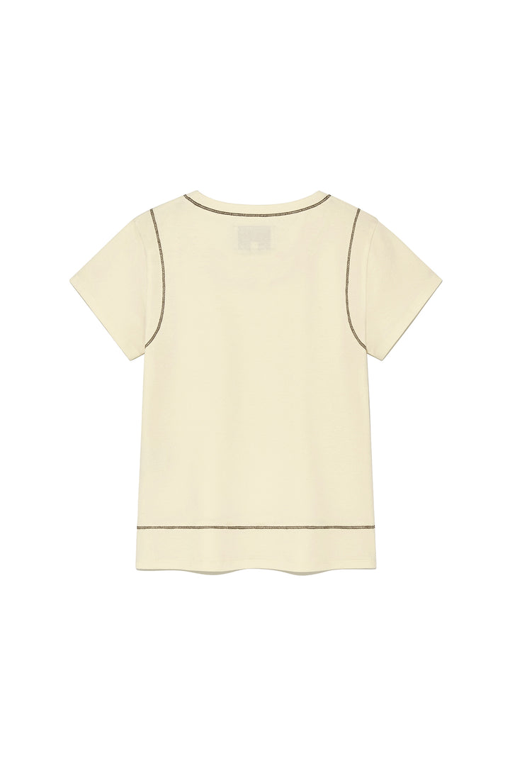 Matin Kim Stitch Point Small Logo Top — Yellow