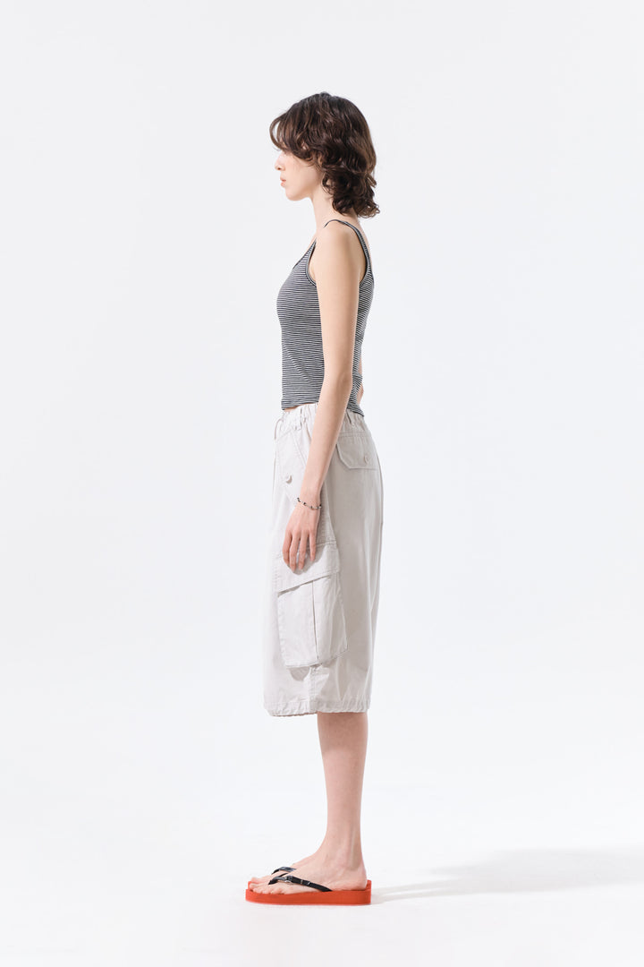 Matin Kim Square Neck Cropped Tank — Black