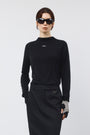 KIMMATIN Slim Hoody Jersey Top — Black