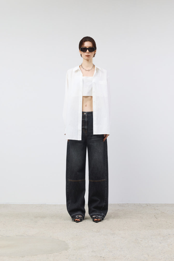 KIMMATIN Twisted Seam Denim — Dark — Gray