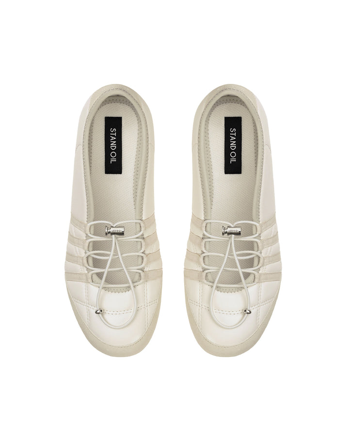 Stand Oil Tie Mary Jane Sneaker — Cream