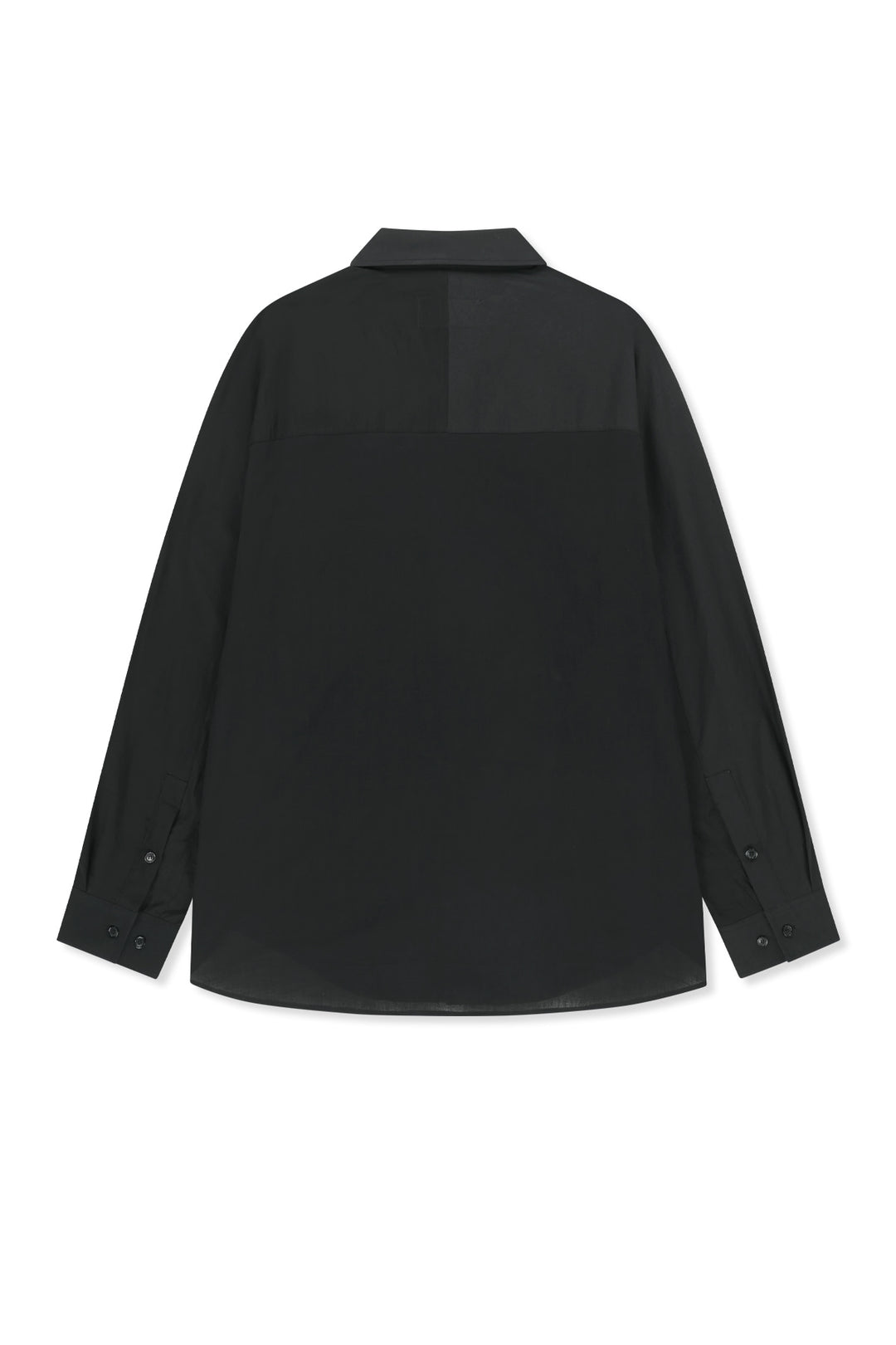 Matin Kim Mixed Panel Over Fit Shirt — Black