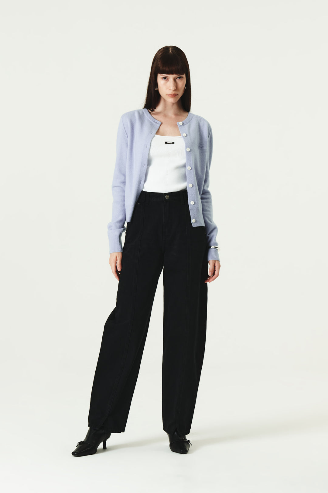 KIMMATIN Over Dying Tapered Denim — Black