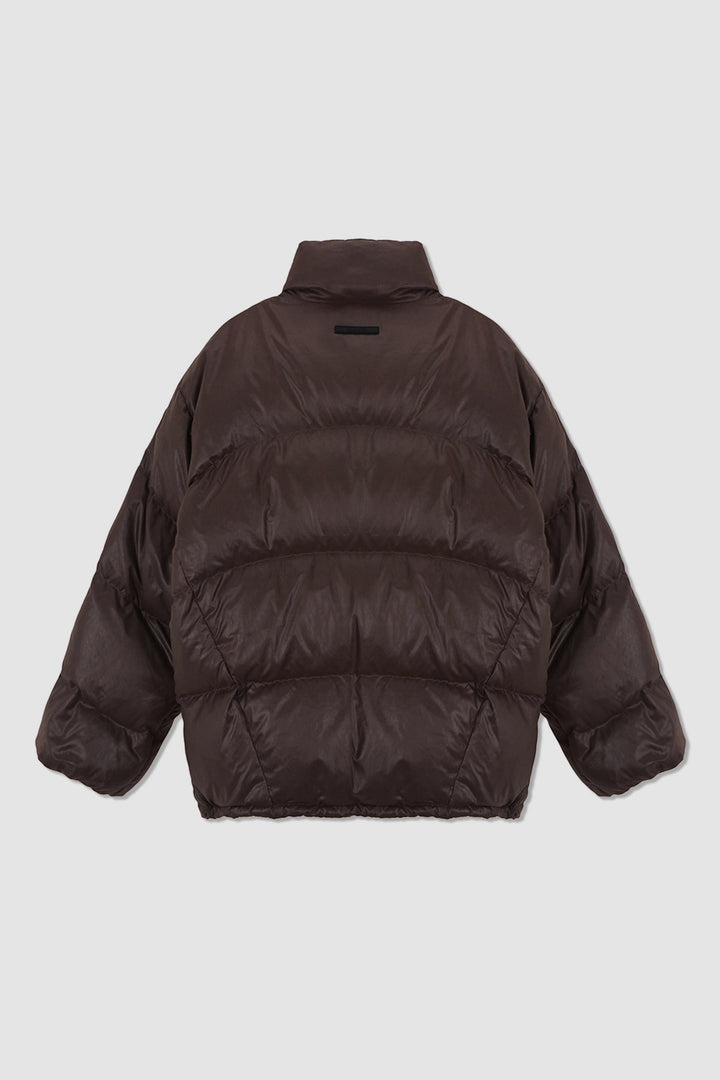 KIMMATIN Zipper Detail Goose Down Jumper — Brown