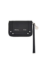 Matin Kim Steel Logo Rivet Compact Wallet — Black