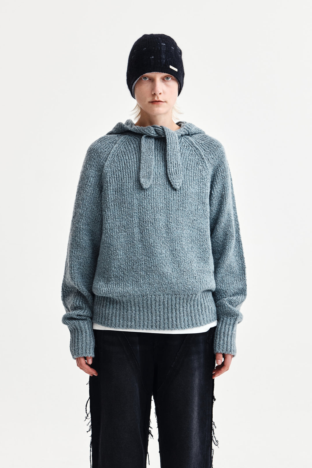 Matin Kim Muffler Point Hoody Pullover — Blue
