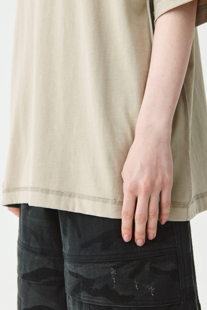 KIMMATIN Rose Print Oversize Tee — Beige